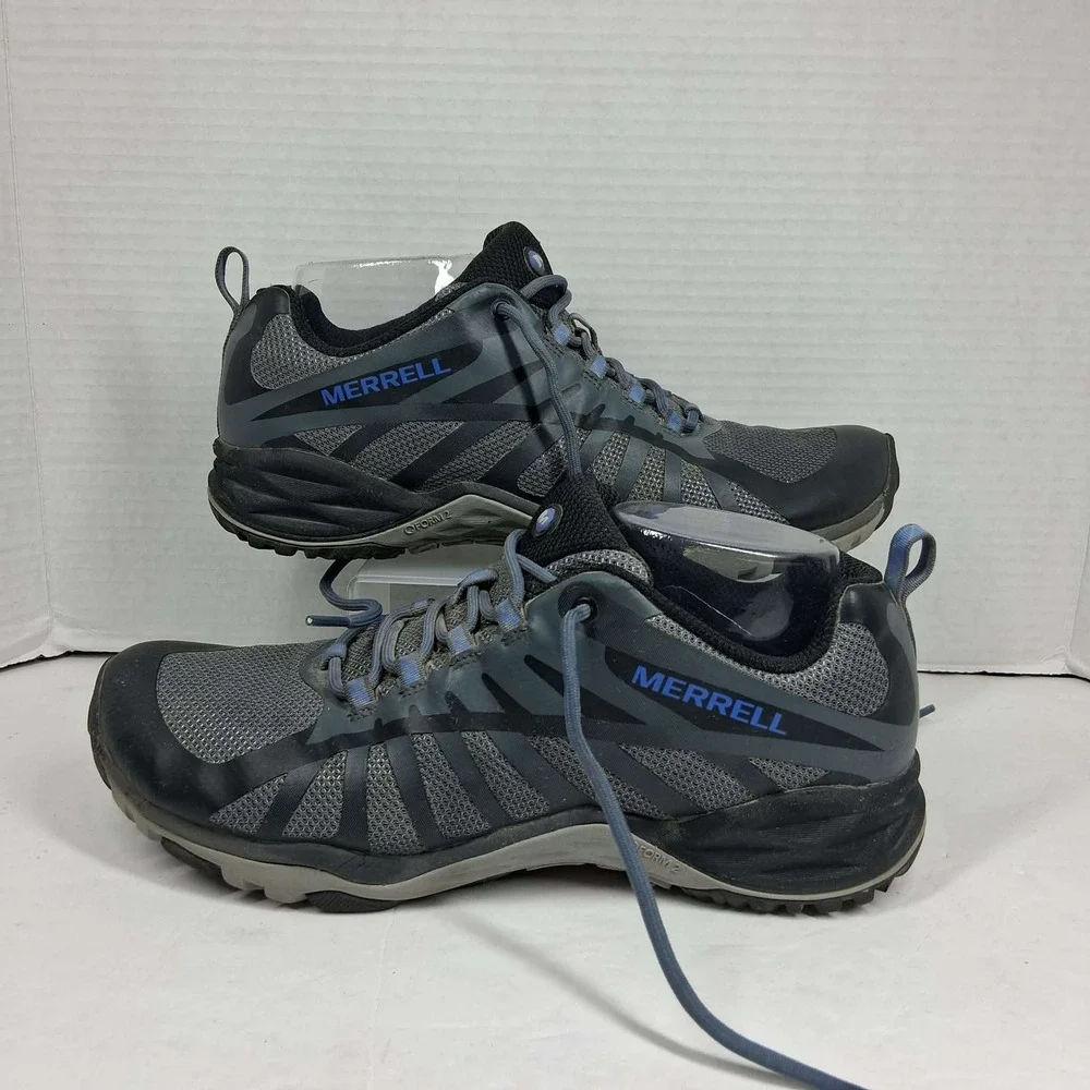 Merrell‎ Siren Edge 3 Womens 9.5 Hiking Shoes Black Blue Trail Sneakers J41316